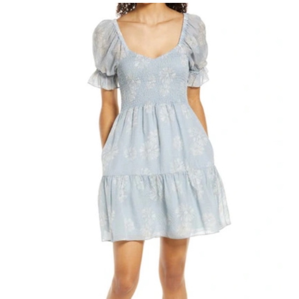 Euc Madewell Silk Lucie Smocked Mini Dress In Moody Blooms Size Xs